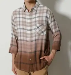 AZUL by MOUSSY チェック柄ネルシャツ S 七分袖