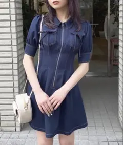 oneway フロントジップワンピース