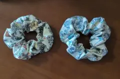 花柄シュシュ 2点セット　ハンドメイド