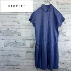 ☆美品☆マカフィートゥモローランド　半袖シャツワンピース　プリーツタック　比翼