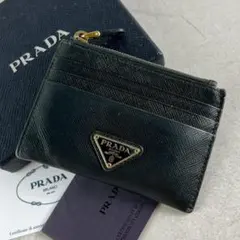 未使用級✨PRADA プラダ サフィアーノ トライアングルロゴ 2MC066 黒 