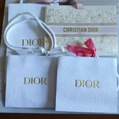 DIOR ギフト袋 ショップ袋 4点セット ホワイト ロゴ入り