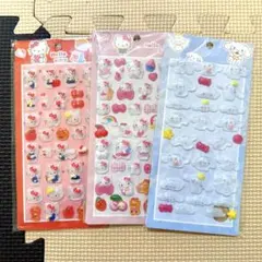ハローキティ シナモン　立体シール うるつやシール　3枚セット　まとめ売り