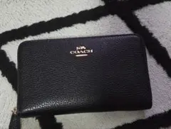 COACH ブラックレザー 二つ折り財布
