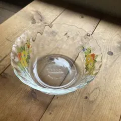花柄ガラスボウル