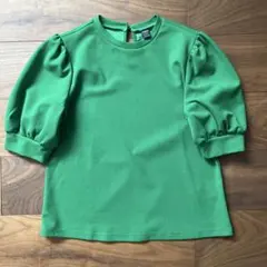 SHEIN グリーン パフスリーブ 半袖 トップス