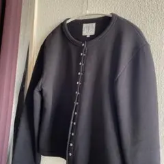 アニエスベー カーディガンプレッション 裏起毛 ブラック サイズ2