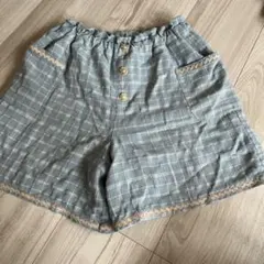 ビームスミニグレー チェック柄 キッズパンツ