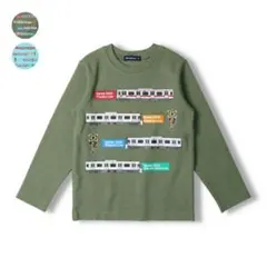 moujonjon 日本製東急電鉄電車プリント長袖Tシャツ　f50811