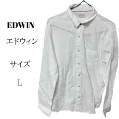 エドウィン 長袖シャツ L 白 コットン 美品 シンプル カジュアル 良品のサムネイル