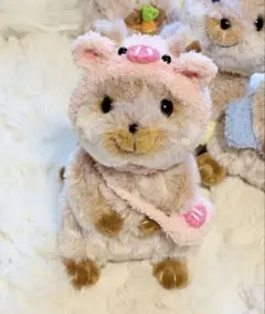 632 ふゎふゎ猫さん帽子ポシェットセット はむにぎり洋服 ぬいぐるみ