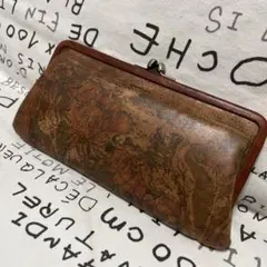 genten 花柄 レザー 長財布