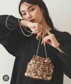 2WAYスパンコール巾着ミニショルダーバッグ