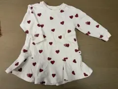 ジェラートピケ ジェラピケ ワンピース スカート 長袖 ハート 90 100