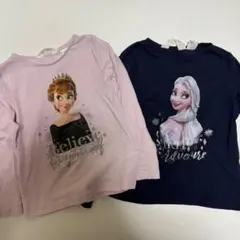 H&M アナとエルサ 長袖Tシャツ 98-104cm 2枚セット