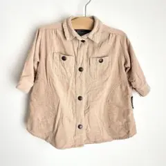 BREEZE ピンクベージュ　コーデュロイ　シャツ　ワンピース　90センチ