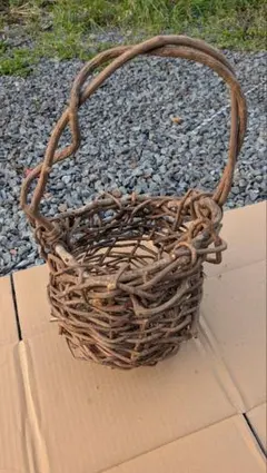 アケビ つる カゴ 手作り 自然素材 ナチュラル バスケット