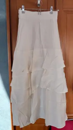 ナイスクラップ アシメティアード スカート アイボリー ホワイト レース ゴム
