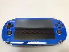 【中古】PSvita PCH1000 ブルー 動作品　純正ケーブル類不足