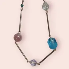 ネックレス　ハンドメイド　ヴィンテージ　ガラスビーズ　チェコ　レトロ　古着のサムネイル