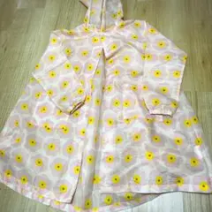 キッズ レインコート 花柄 ピンク 収納袋付moujonjon 120 L