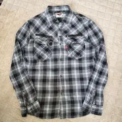 EDWIN ブラック/グレー チェックシャツ XV　Lサイズ