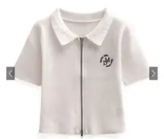 【新品】ロゴ刺繍ダブルジップリブニット GRL