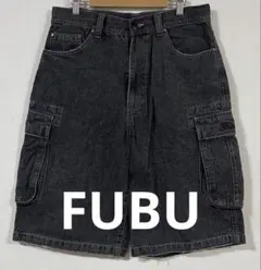 FUBU ハーフ デニム カーゴ パンツ 黒 Lサイズ フブのサムネイル
