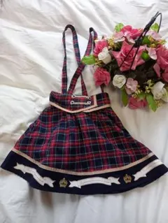 axesKIDS♡チェック柄ジャンバースカート♡130cm