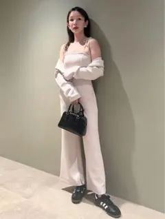 SNIDEL パーカー×カットオールインワンセット アイボリー 0