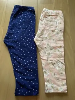 PAUL & JOE 花柄&水玉　ユニクロ七分丈レギンス2点セット　120㎝