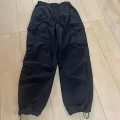 美品　GU カーゴ ワイド パンツ 黒　S