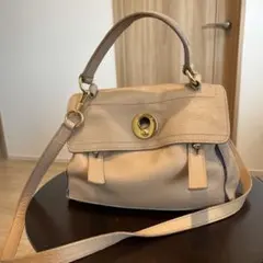 YSL イヴサンローラン ミューズトゥ 2way ハンドバッグ ベージュ