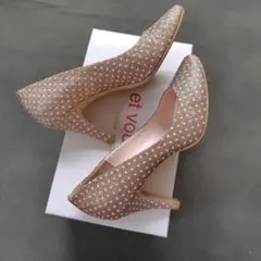 et vous ゴールド ラメ　ドット　パンプス　ハイヒール
