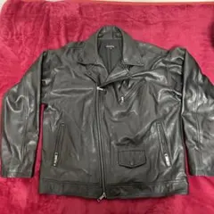 SUGGESTION ブラック レザーライダースジャケット L