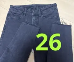 UNIQLO ユニクロ 26 スキニー 加工 切りっぱなし デニム