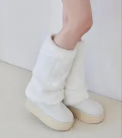 【NICECLAUP】2wayフェイクムートンロングブーツ