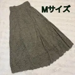 COCO DEAL　ハイウエスト ロングスカート コットン グリーン 花柄 M