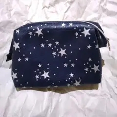 星柄　ワイヤーポーチ　紺　ネイビーのサムネイル