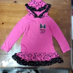 ディズニー ミニーマウス パーカーワンピース ピンク100cm