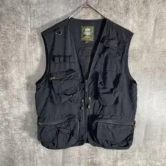 多機能フィッシングベスト L ブラック メッシュ仕様 ミリタリー/テック 古着