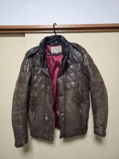 【AVIREX】キルティングブラウンジャケット