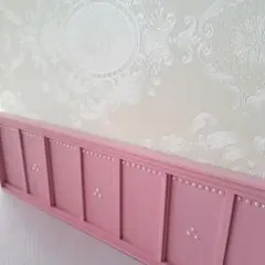 244 ミニチュア腰壁 ピンク 背景ボード ドールハウス