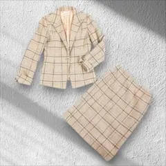 ジャケット スカート チェック柄 ツイード セット セレモニー フォーマル 7号