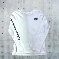 【早い者勝ち】VANS バンズ マルチチェッカー ロングTシャツ Lサイズ 白のサムネイル