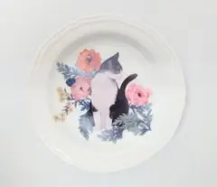 キャットポピア アンティークプレート ハチワレ ねこ ネコ 猫柄 猫雑貨