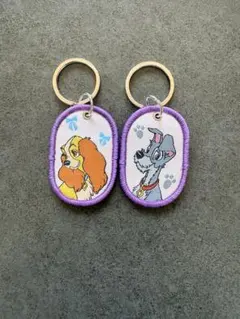 新品⭐︎ディズニータグキーホルダー　レディ　トランプ わんわん物語　セリア