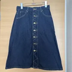 ダークブルー デニム Aラインスカート　Lee