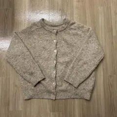 古着 used ウール混紡 ベージュカーディガン クルーネック