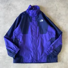 ザノースフェイス ナイロンジャケット 古着 刺繍 ロゴ L 青 紺 13321